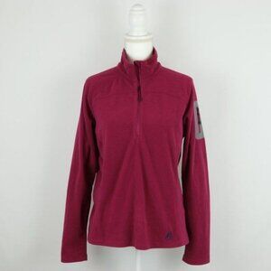 Eddie Bauer First Ascent Women's Large Pink 1/4 Zip Lightweight Fleece Pullover